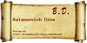 Balassovich Dina névjegykártya